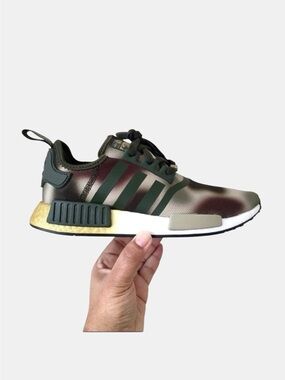 Adidas NMD R1 Star Wars Princess Leia Olive Green & Maroon Camo Sneakers